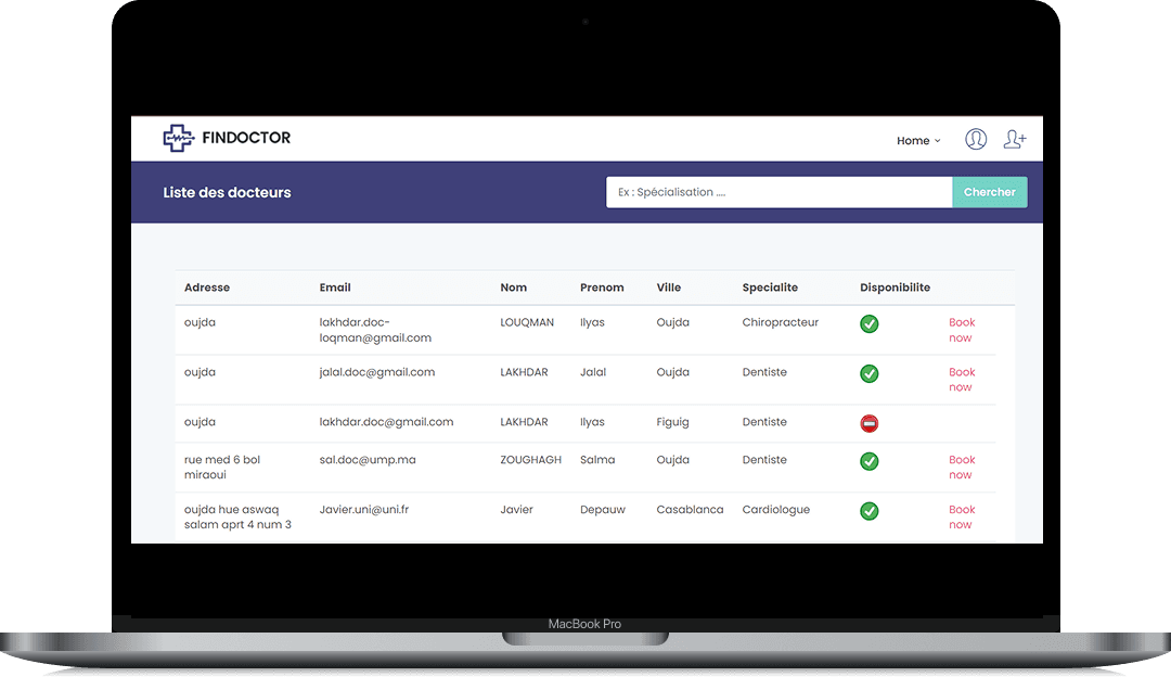 Search For a doctor Page
