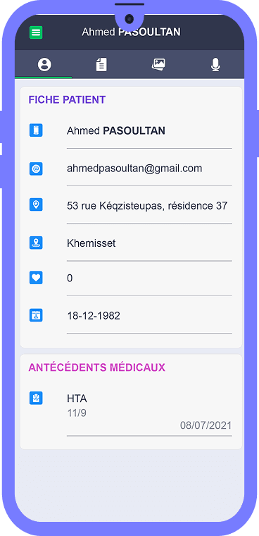 Patient Medical Record Page